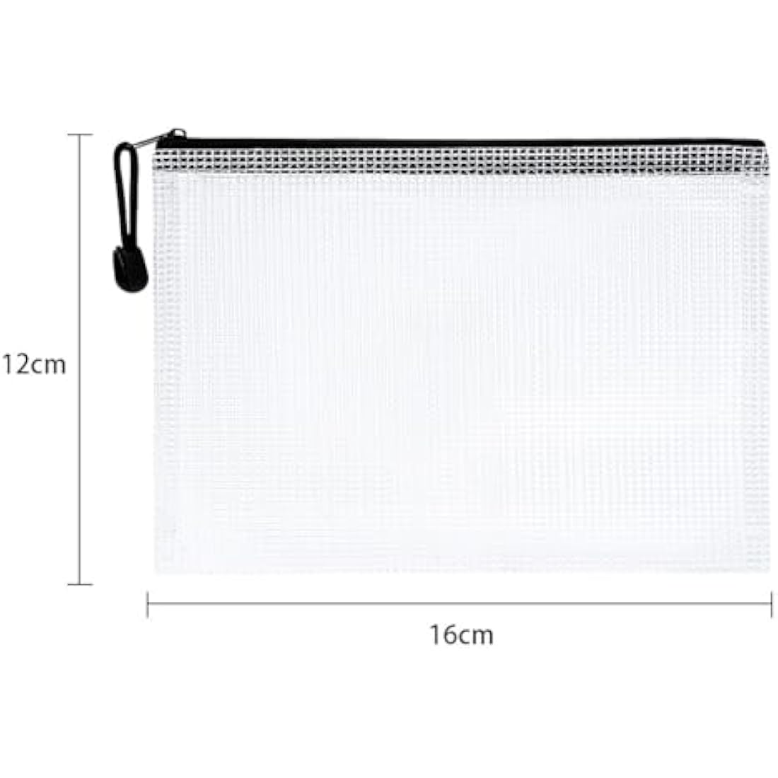 Vicloon Plastic Wallets, 12Pcs A6 Zip Lock Bags, Mesh Document Wallet Document Folders Plastic Pockets Zipper File Wallet for School Office Homework Travel Storage Bags (Color Zipper)