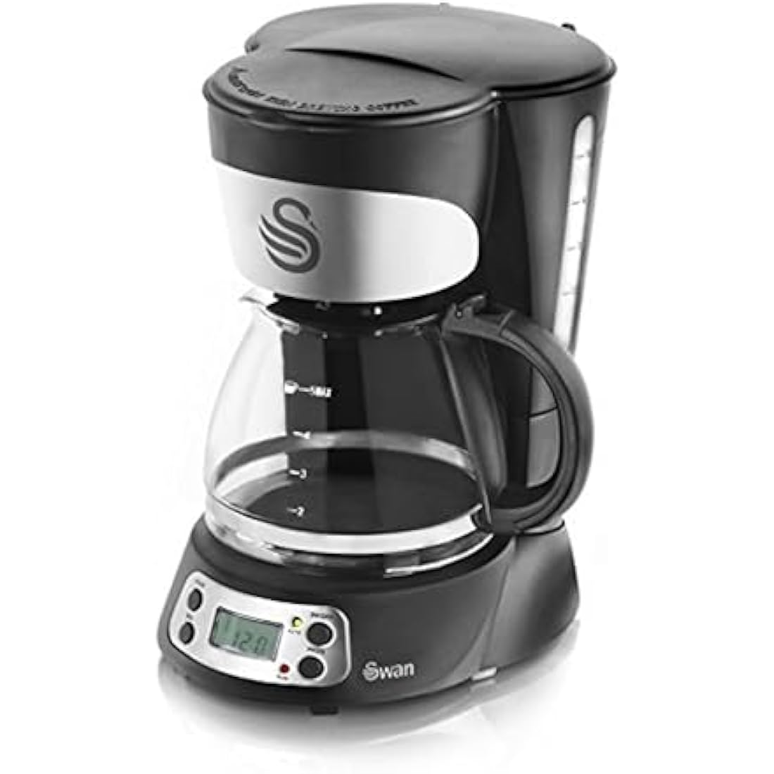 Swan SK13130N Programmable Coffee Maker with Keep Warm Function, LCD Timer, 750ml, 700W, Black