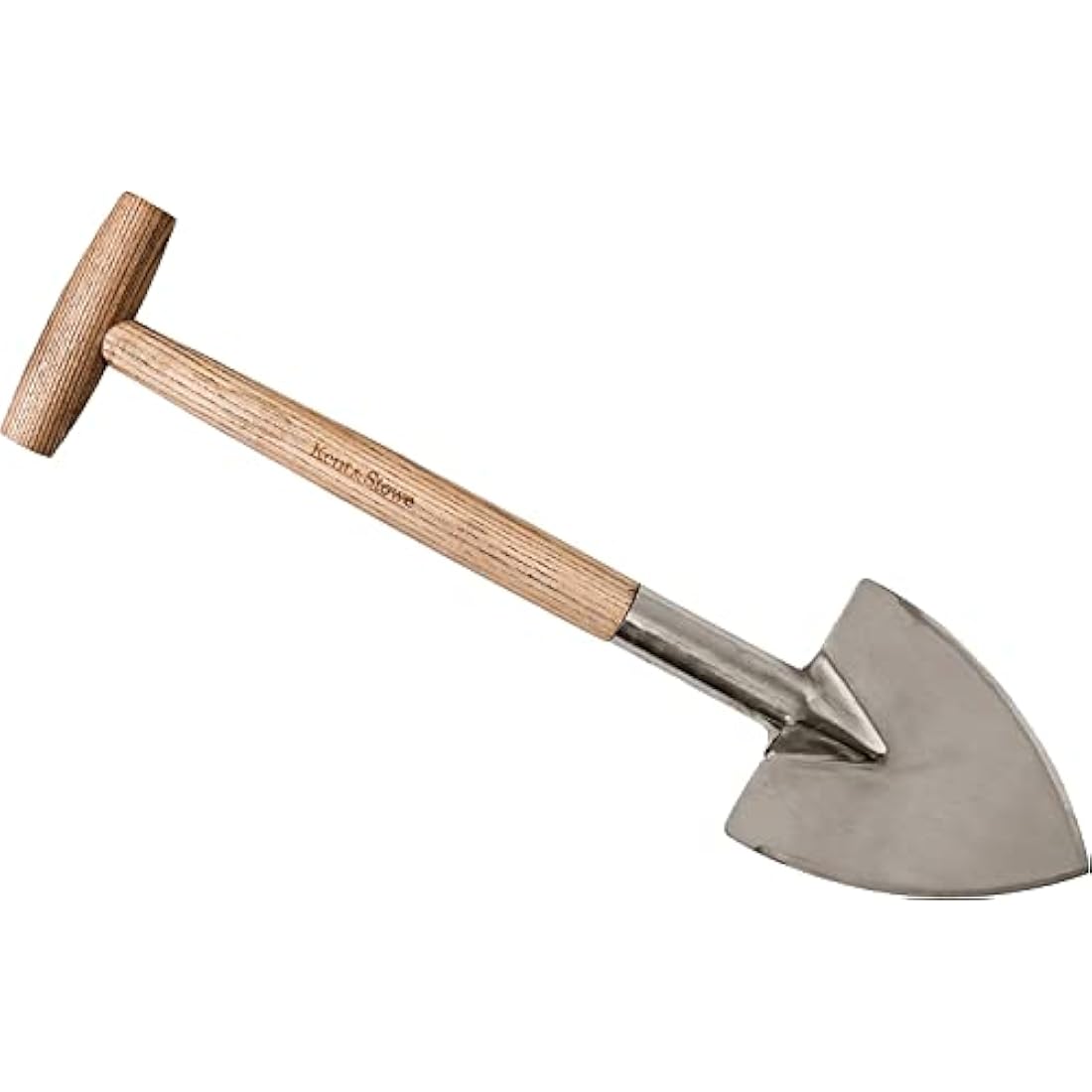 Kent & Stowe Stainless Steel Perennial Spade, Pointed Head Garden Spade for Easy Slicing Through Roots, All Year Round Garden Tools Made from Stainless Steel and Ash Wood
