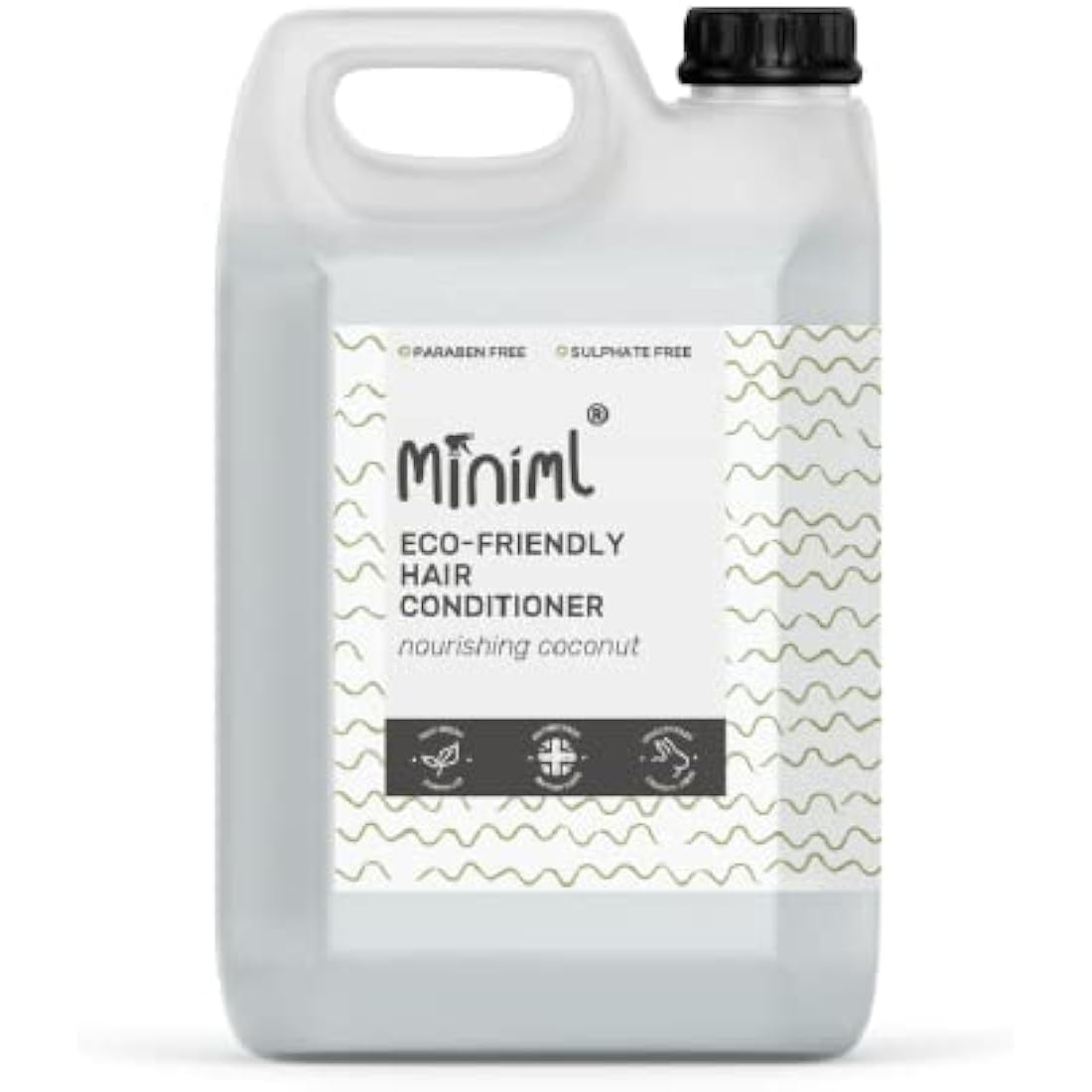 Miniml Natural Hair Conditioner Eco Friendly - Refill Nourishing Coconut Men and Womens Sensitive Scalp & Skin Cruelty Free Vegan Formula - For Greasy, Curly, Dry Hair, 5L (Pack of 1)