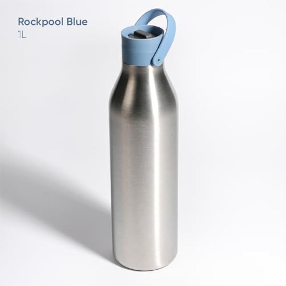 Circular & Co 1L/1000ml Recycled Stainless Steel Reusable Drinks Water Bottle – Insulated, Double Walled, Ecofriendly – Leakproof, Lockable Lid – Dishwasher Safe, BPA & Melamine Free (Rockpool Blue)
