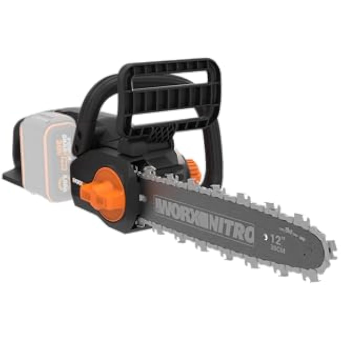 Worx WG350E.9 20V Cordless Brushless Chainsaw 30cm Bar, High-Speed 10m/s Cutting, Tool-Free Tensioning, Auto Lubrication, PowerShare Compatible, Bare Tool – Battery & Charger Not Included