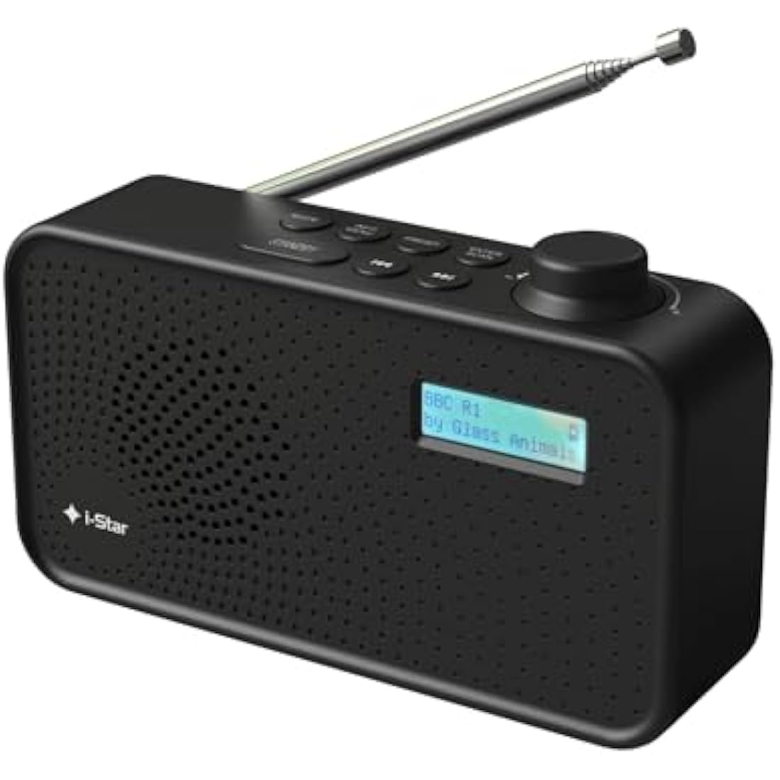 DAB Radio Portable, DAB Plus/DAB Radio, FM Radio, Small Radio, Digital Radio Mains Powered or Battery, USB Charging, Clear LCD Display (Black)