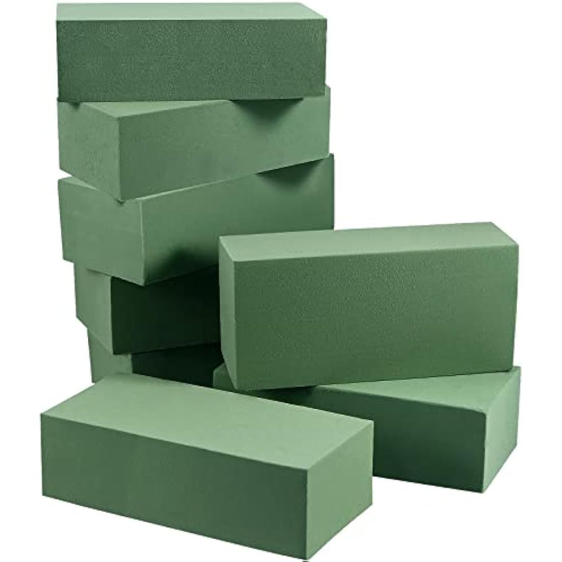 PINGEUI 8 PCS Green Floral Foam Bricks, Dry Florist Foam Block, DIY Flower Arrangements Foam for Florist Artificial Flower Arrangement Supplies, Wedding Bouquet, Centrepieces, 22.5x11x7cm