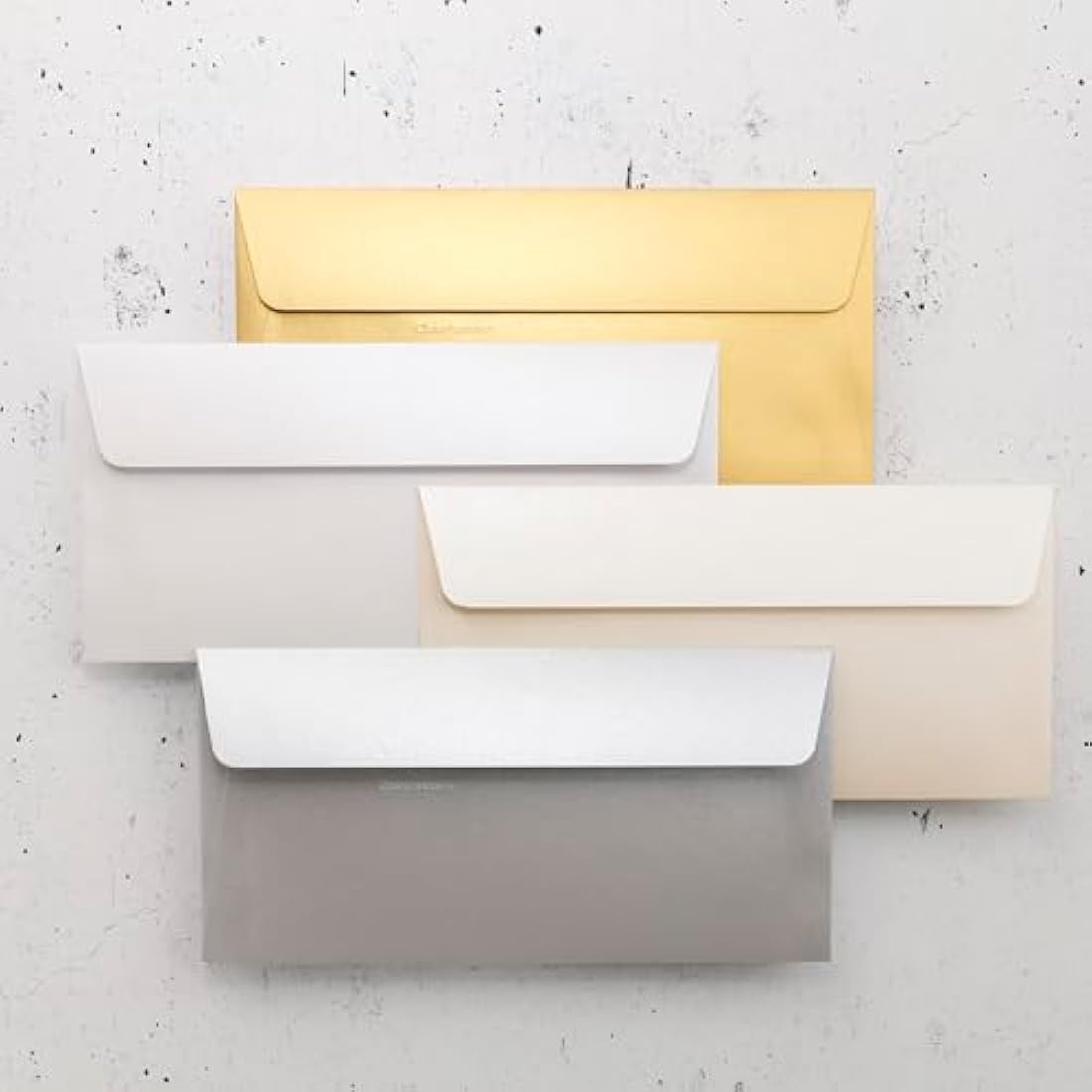 Clairefontaine - Ref 50045C - Pollen Iridescent Adhesive Envelopes (Pack of 20) - DL (110 x 220mm) in Size, 120gsm Paper, Easy-to-Peel Adhesive Strip - Cream