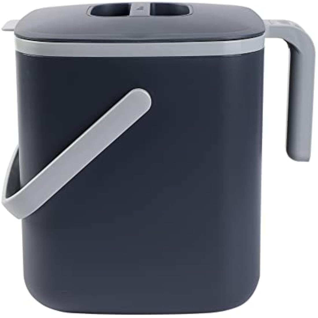 BLUE GINKGO Kitchen Compost Bin [5L] – Filter-Free, Odor-Tight Countertop Food Waste Pail with Handles (Made in Korea, Grey)