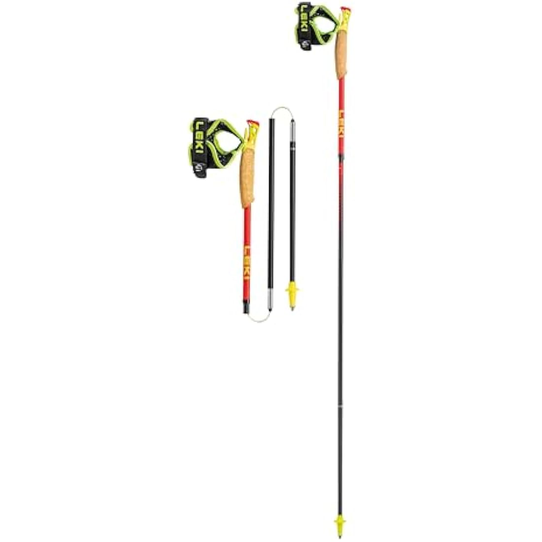 Leki Ultratrail FX.One Superlite, Bright Red/Neon Yellow/Natural Carbon