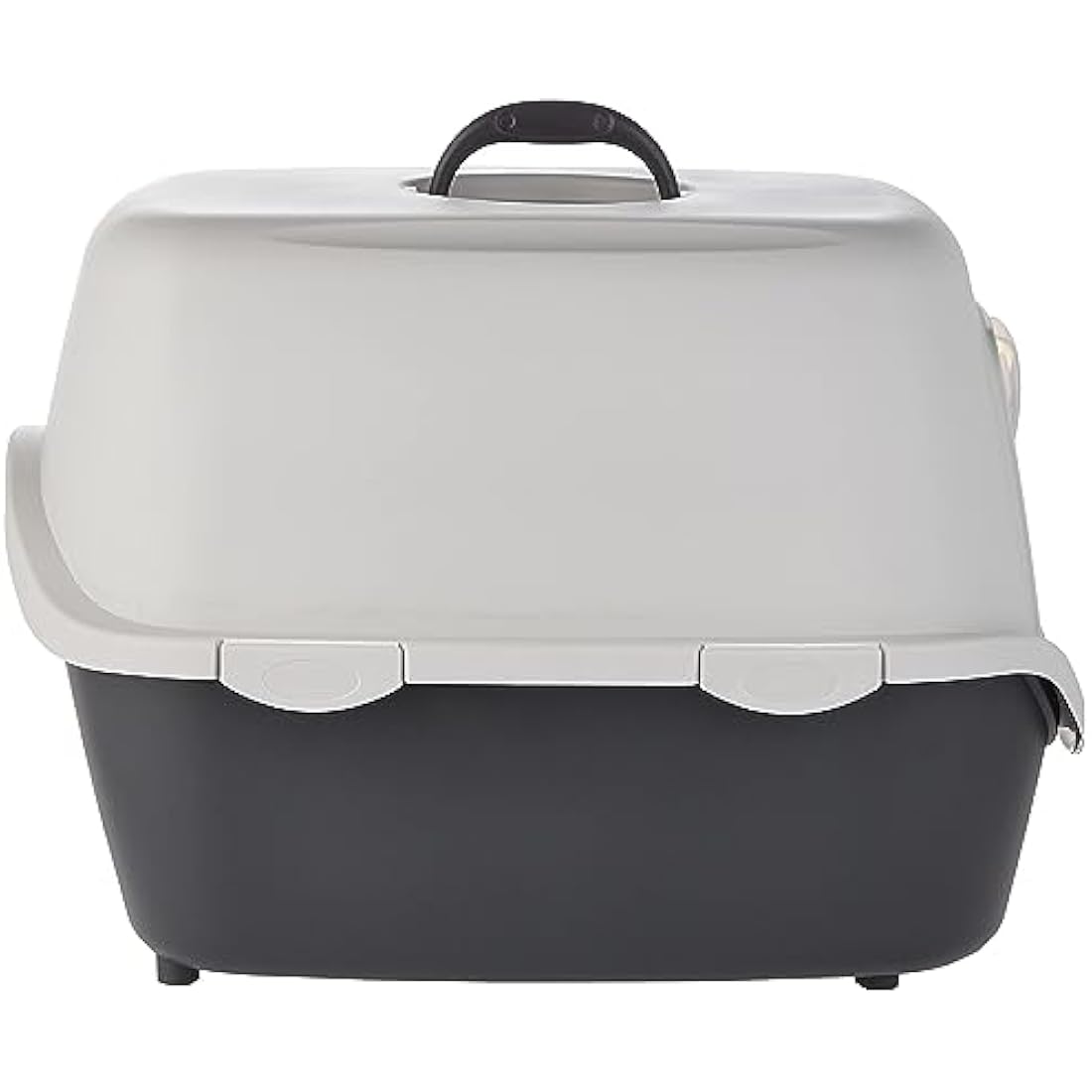 TRIXIE Vico litter tray with bonnet - easy click fasteners - plastic - 40 x 40 x 56 cm - denkel grey/light grey - 40271