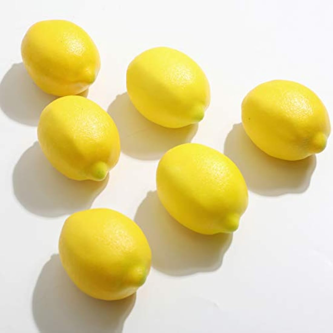 Veryhome 6pcs Artificial Lemon Fake Fruit Plastic Food For Home House Kitchen Party Decoration Festival Display Lifelike (Yellow Lemon, 6pcs)