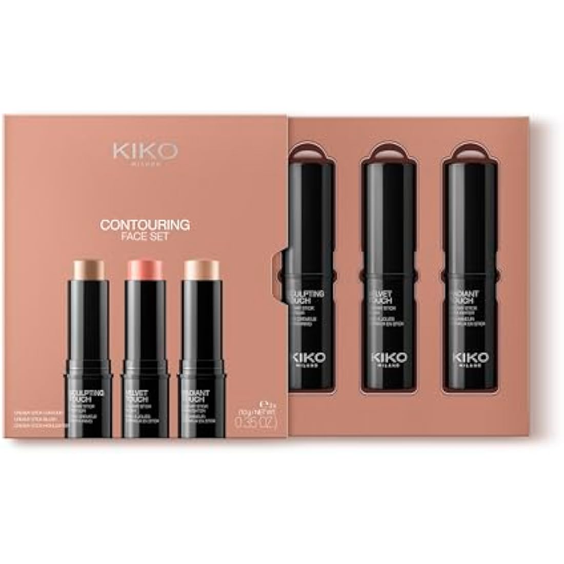 KIKO Milano Contouring Face Set 01 | Make-Up Kit With 3 Sticks for Blush, Highlight & Face Contour | Makeup Essentials for Sculpting & Defining | Creamy, Blendable Formula for a Flawless Make Up Look