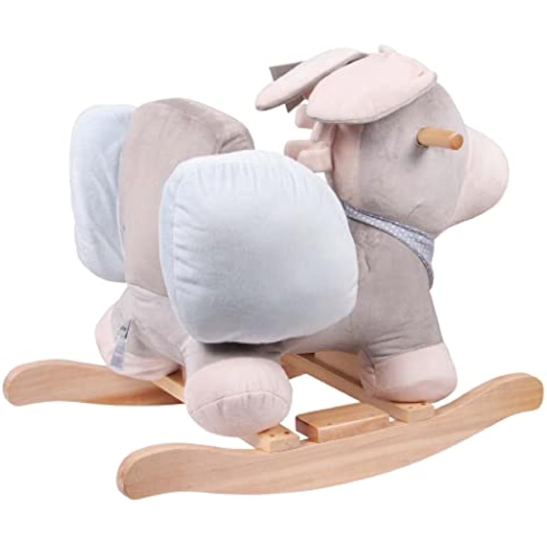 Nattou Wooden Rocking Animal Toy, Fully Padded Seat, Side Supports, Safety Belt, Handles For Small Hands, PETA-Approved Vegan, 100 Percent Super Soft Polyester, 10-36 Months, Donkey Cappuccino