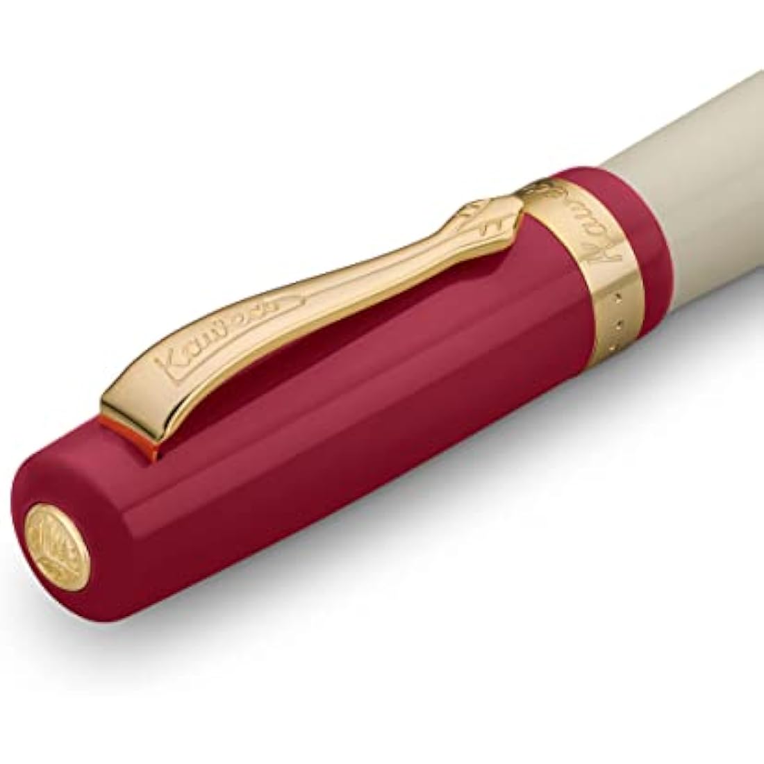 Kaweco STUDENT 30's Blues Fountain Pen I Premium Acrylic Fountain Pen for Ink Cartridges I Nostalgic Fountain Pen in Red and Cream with Golden Details I Student Pen 16 cm I Nib: M (Medium)