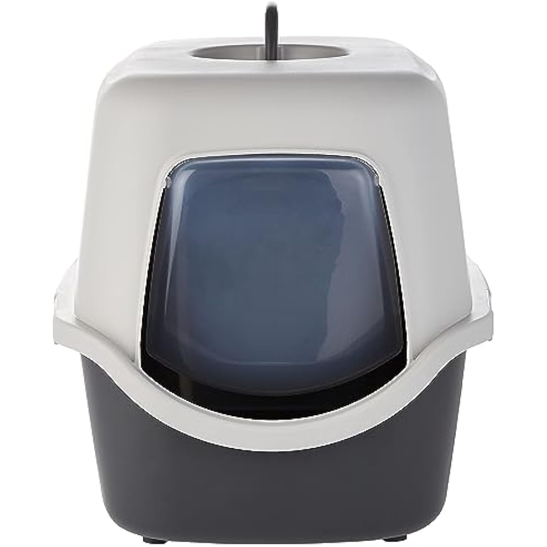 TRIXIE Vico litter tray with bonnet - easy click fasteners - plastic - 40 x 40 x 56 cm - denkel grey/light grey - 40271