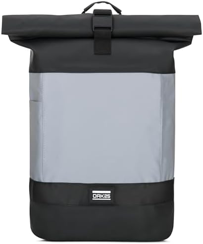 OAK25 Roll Top Backpack Women & Men - Commute L - Reflective Cycling Rucksack - Safety and Visibility - Outdoor Bike Bag with Laptop Compartment 24l