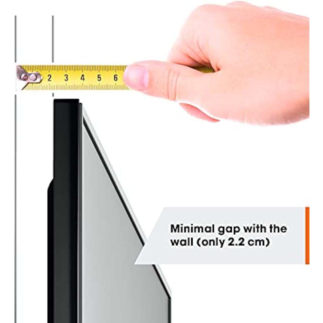 Vogel's TVM 1605 fixed TV wall bracket for 40-100 inch TVs, Max. 165 lbs (75 kg), Flat TV wall mount, Max. VESA 600x400, Universal compatibility