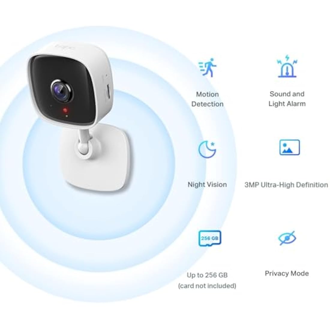 Tapo C110 2K 3MP Indoor Camera House Security, WiFi, No Monthly Fee, AI Detection, Dog Puppy, Baby Monitor, 2-way Talk, Advanced Night Vision, Works with Alexa & Google