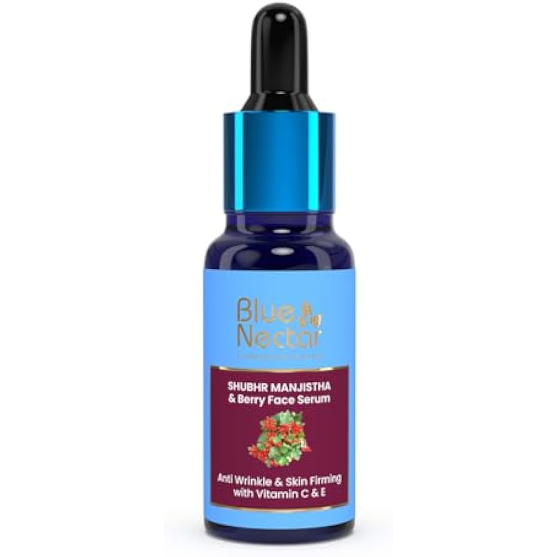 Blue Nectar Manjistha Vitamin C Face Serum for Anti Wrinkle| Advanced Anti Aging Formula with Power of Vit C & E |For Glowing Skin with Radiant Berries (13 herbs, 30 ml)