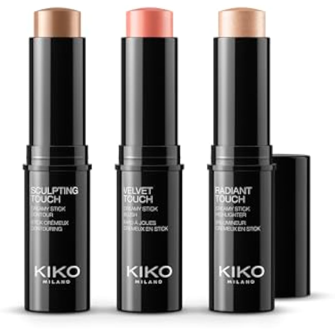 KIKO Milano Contouring Face Set 01 | Make-Up Kit With 3 Sticks for Blush, Highlight & Face Contour | Makeup Essentials for Sculpting & Defining | Creamy, Blendable Formula for a Flawless Make Up Look