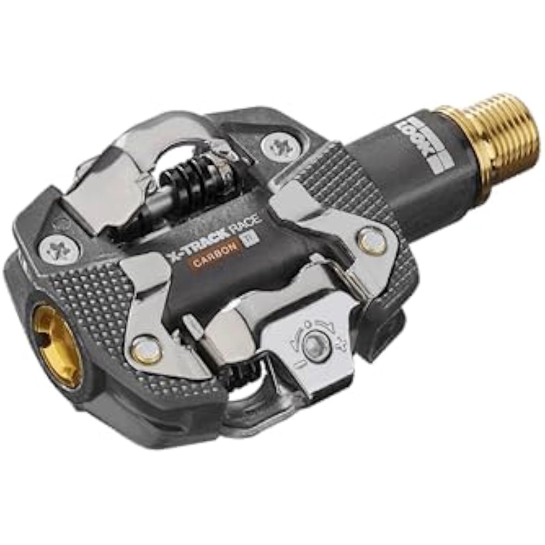 LOOK Cycle - X-TRACK Race Carbon Ti MTB Pedals - Standard SPD Mechanism Compatible - Carbon Body, Titanium Axle - Large Platform - Extremely Reliable Ultralight Clip In Pedals