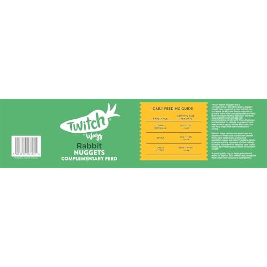 Wagg Twitch Rabbit Food 10kg - Complementary Feed Nuggets