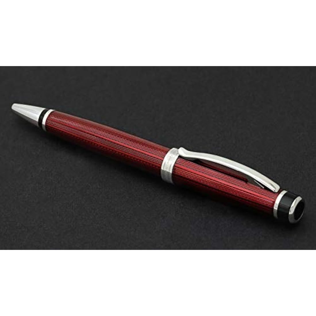 Xezo Incognito Twist Action Ballpoint Pen, Medium Point. Burgundy Red Lacquer with Pure Platinum Plating. Handcrafted, Limited Edition, Serialized