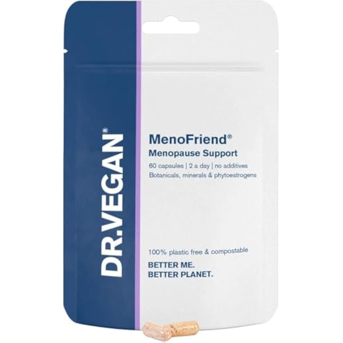 MenoFriend | Menopause Support | Botanicals, Minerals and Phytoestrogens| 60 Vegan Capsules | Two-A-Day | DR.VEGAN