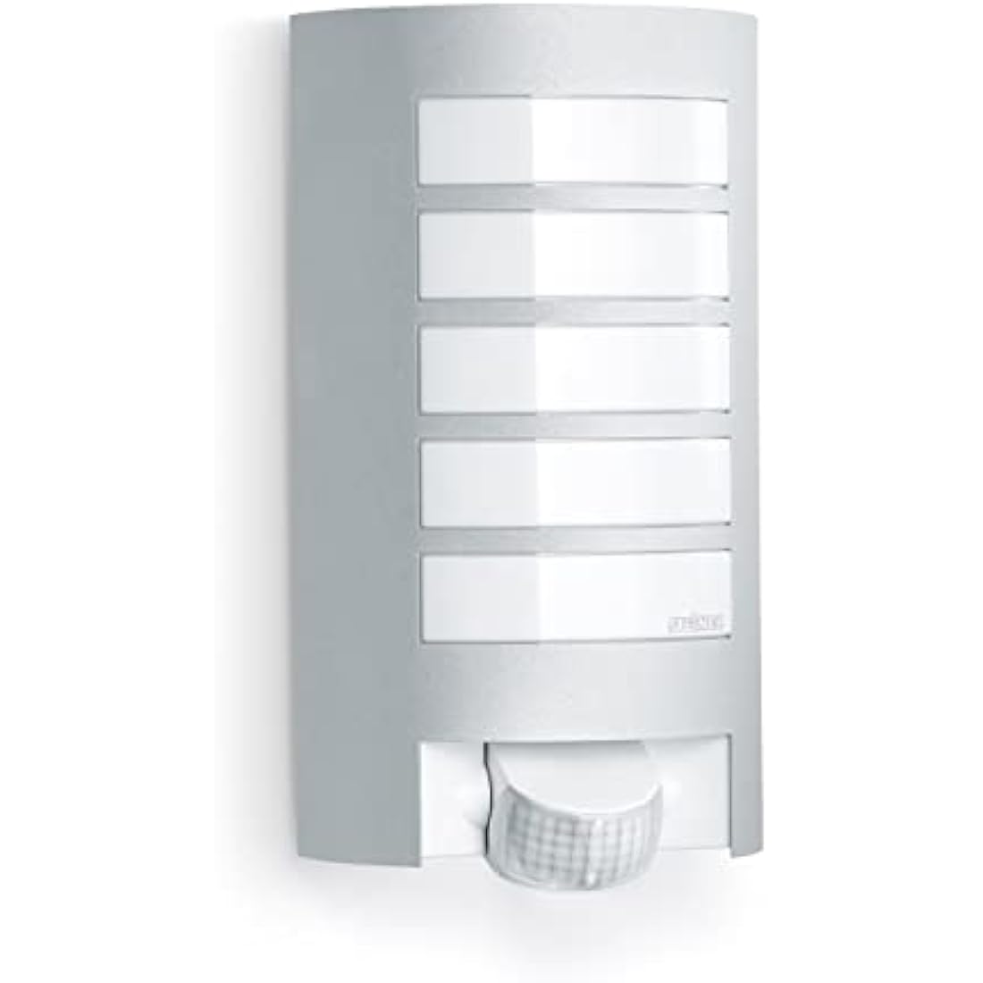 Steinel Outdoor Wall Light L 12 S, 180° Motion Detector up to 10 m range - Robust Weatherproof Aluminium Outdoor Light E27 max. 60 Watts - Porch Light in Silver