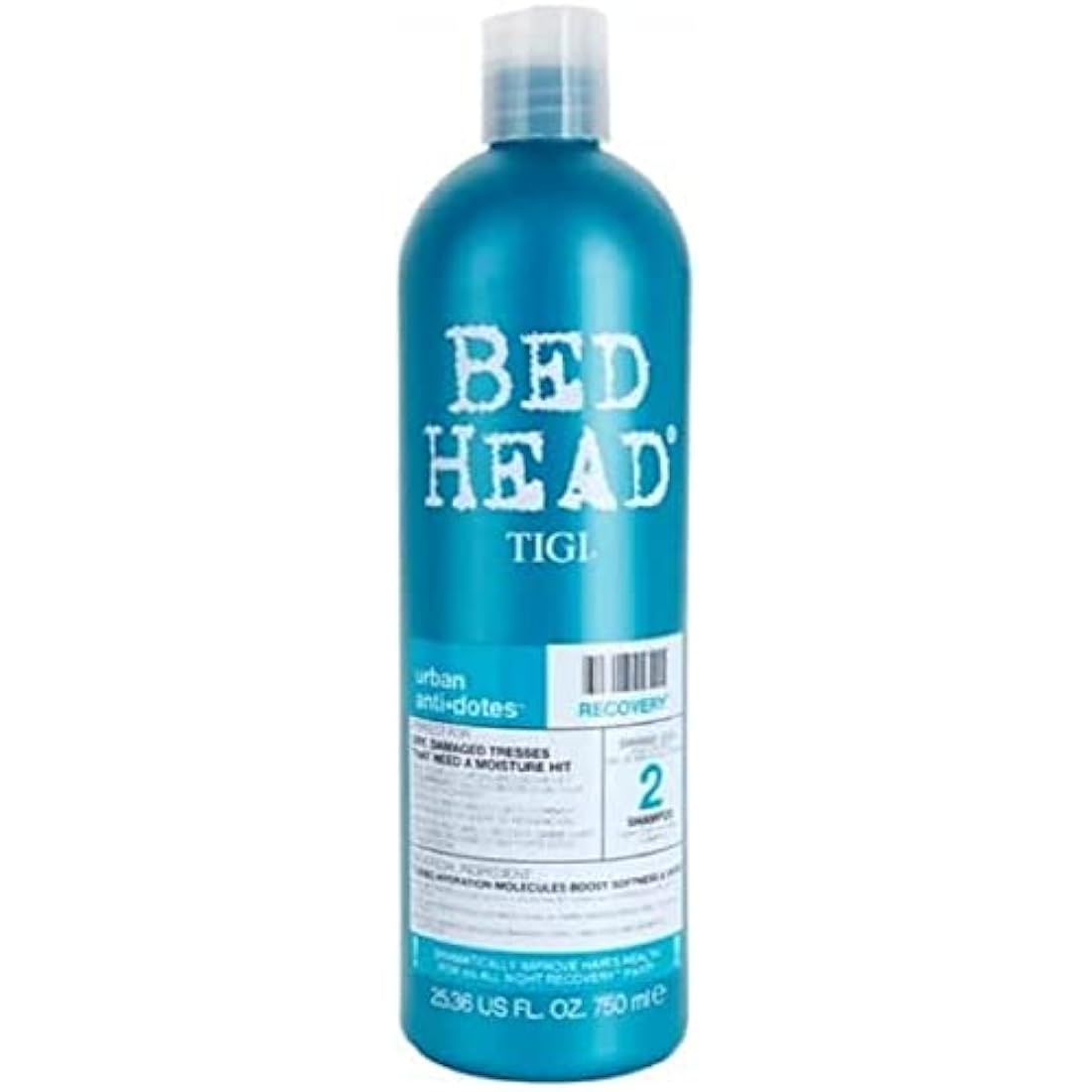 Bed Head by TIGI, Recovery Shampoo, Moisturising Shampoo for Professional Haircare, Great For Restoring Dry and Damaged Hair, 750ml