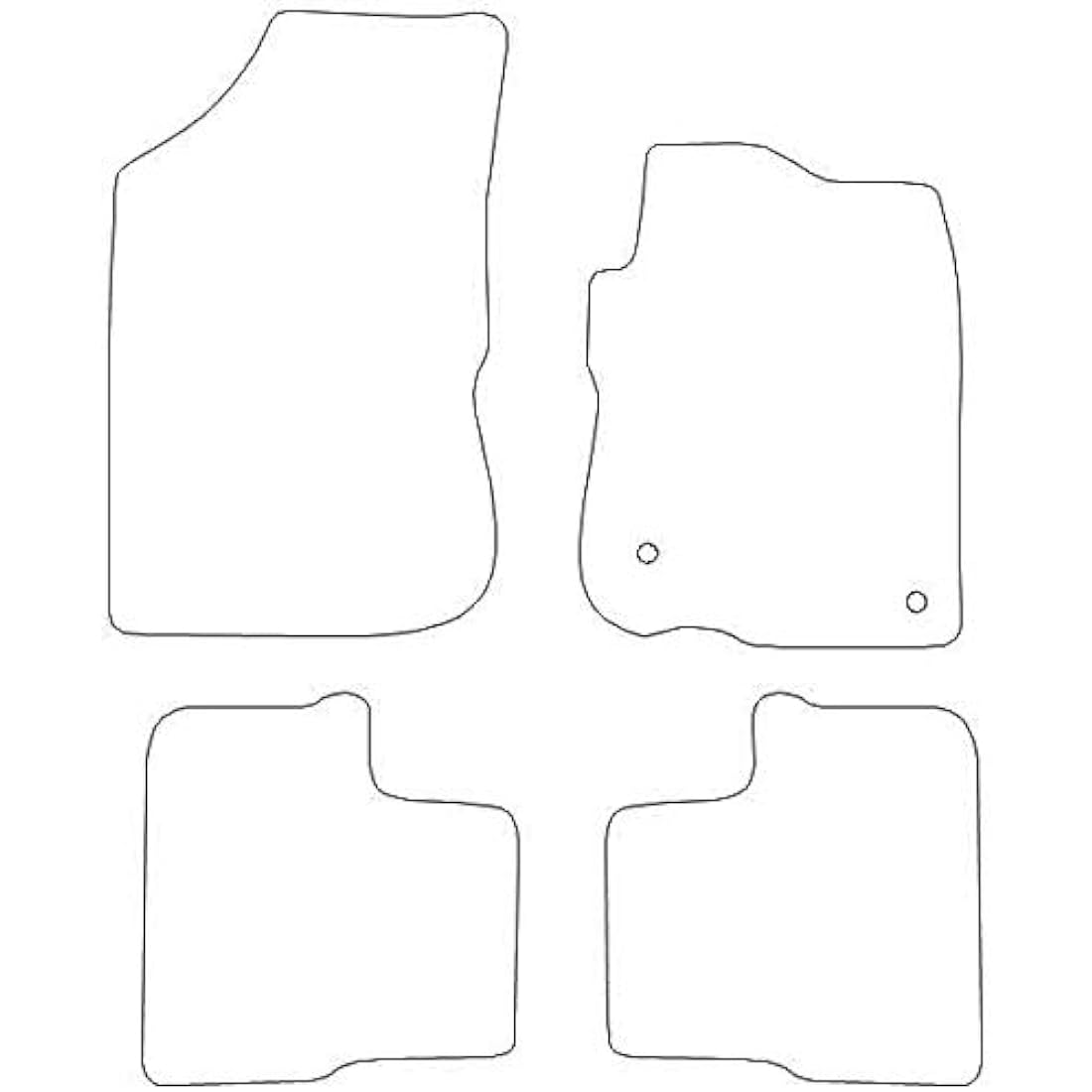 Car Mats FOR Peugeot 208/2008 / 2008 Crossover 2012-2019 Black Carpet - Black Ribbed Trim - Black Rectangle Heel Pad [SAPP-1433]
