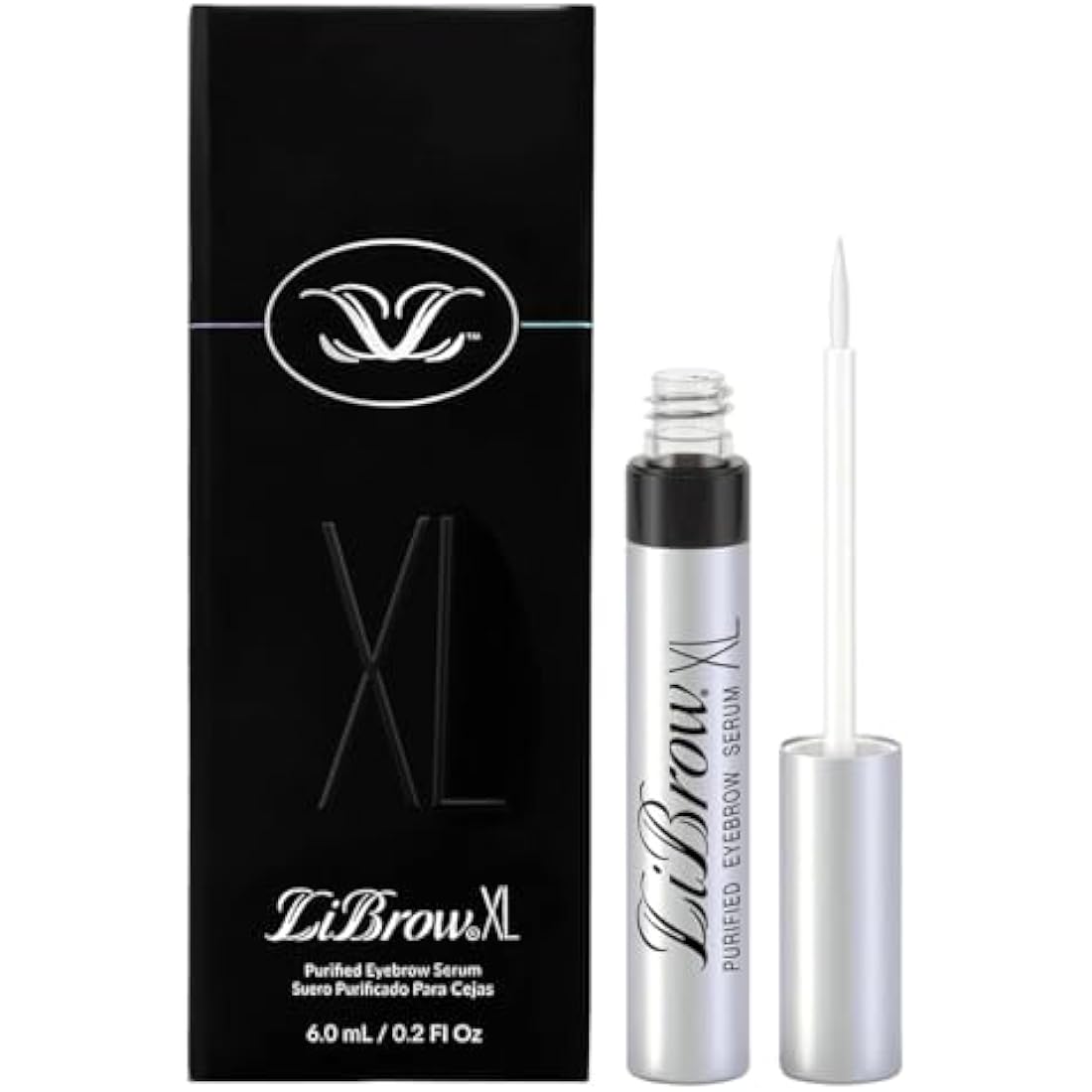 LiBrow Purified Eyebrow Serum XL to Grow Darker, Fuller, Thicker-Looking Brows - Natural Botanical Extracts, Safe for Sensitive Skin & Thin Brow Hairs - Vegan & Cruelty-Free (6mL, 6-Month Supply)