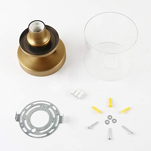 Yosoan Industrial Glass Ceiling Lights, Edison Pendant Light Fitting, Flush Ceiling Light Fixture, E27 Srew (Antique)
