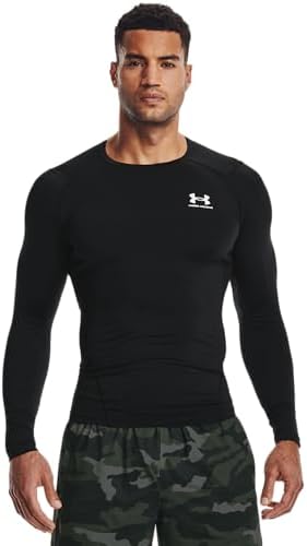 Under Armour Men's HeatGear Long Sleeve Top, Midnight Navy/White