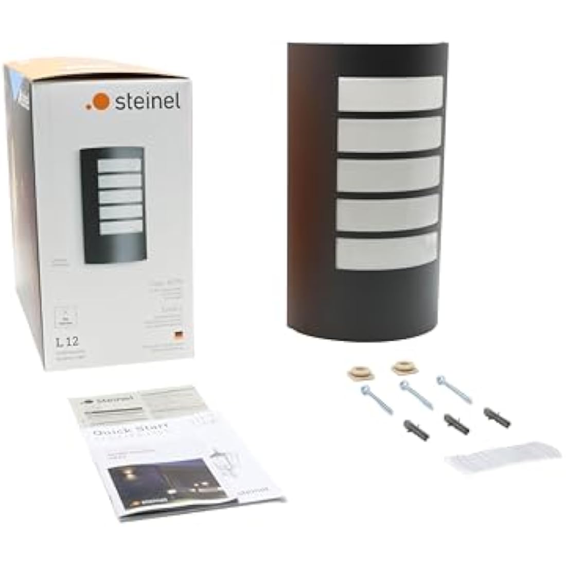 Steinel Outdoor Wall Light L 12 anthracite, outdoor lamp without motion sensor, robust aluminium trim, E27, max. 60 W, wall lamp