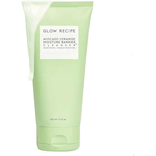 Glow Recipe Avocado Ceramide Moisture Barrier Face Cleanser - Hydrating Facial Cleanser for Dry Skin - Daily Makeup Remover & Gentle Face Wash w/Avocado Oil for Skin Barrier Repair (150ml)