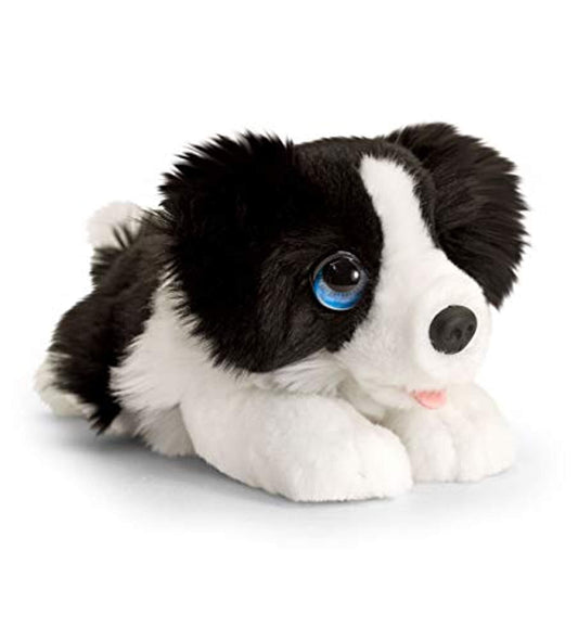 Keel Toys SD2523 Soft Toy Signature Cuddle Puppy Border Collie, Black, White