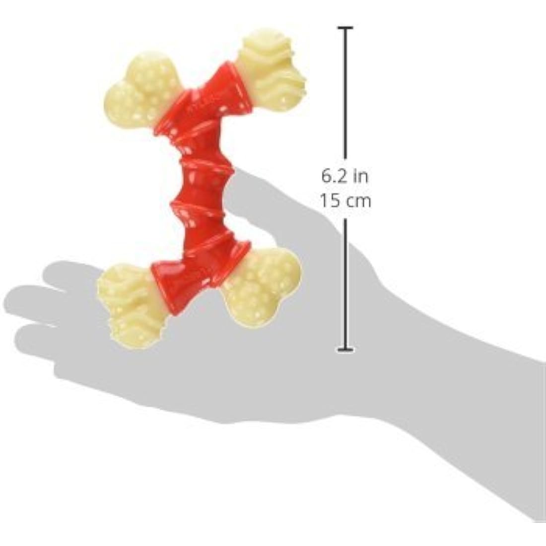 Nylabone Extreme Tough Dog Chew Toy, Double Bend Bone, Cleans Teeth, Bacon Flavour, Medium, for Dogs Up to 16 kg