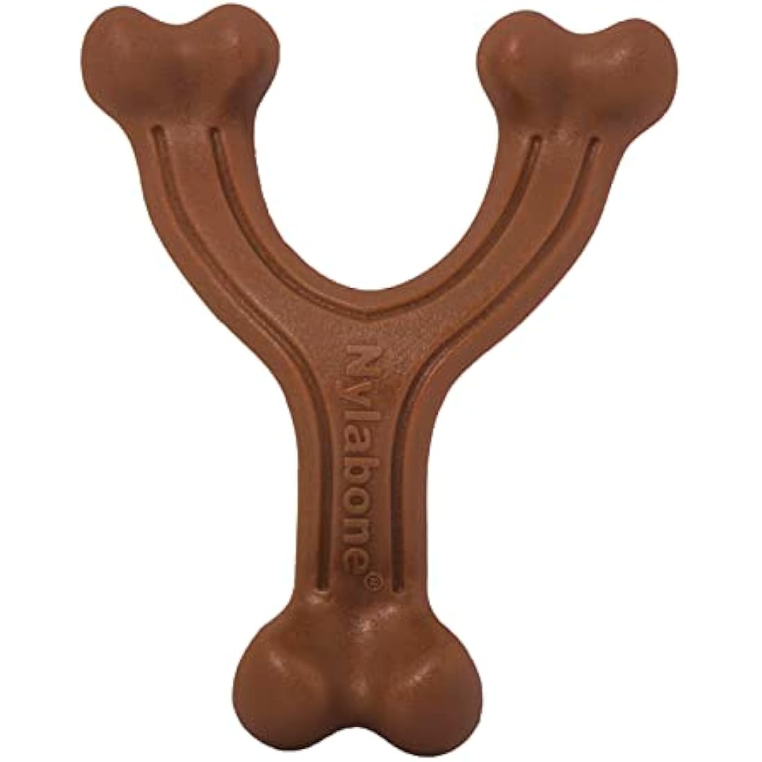 Nylabone Extreme Tough Dog Chew Toy, Wishbone Bison Flavour, Small, for Dogs Up to 11 kg,Brown, Large Breeds