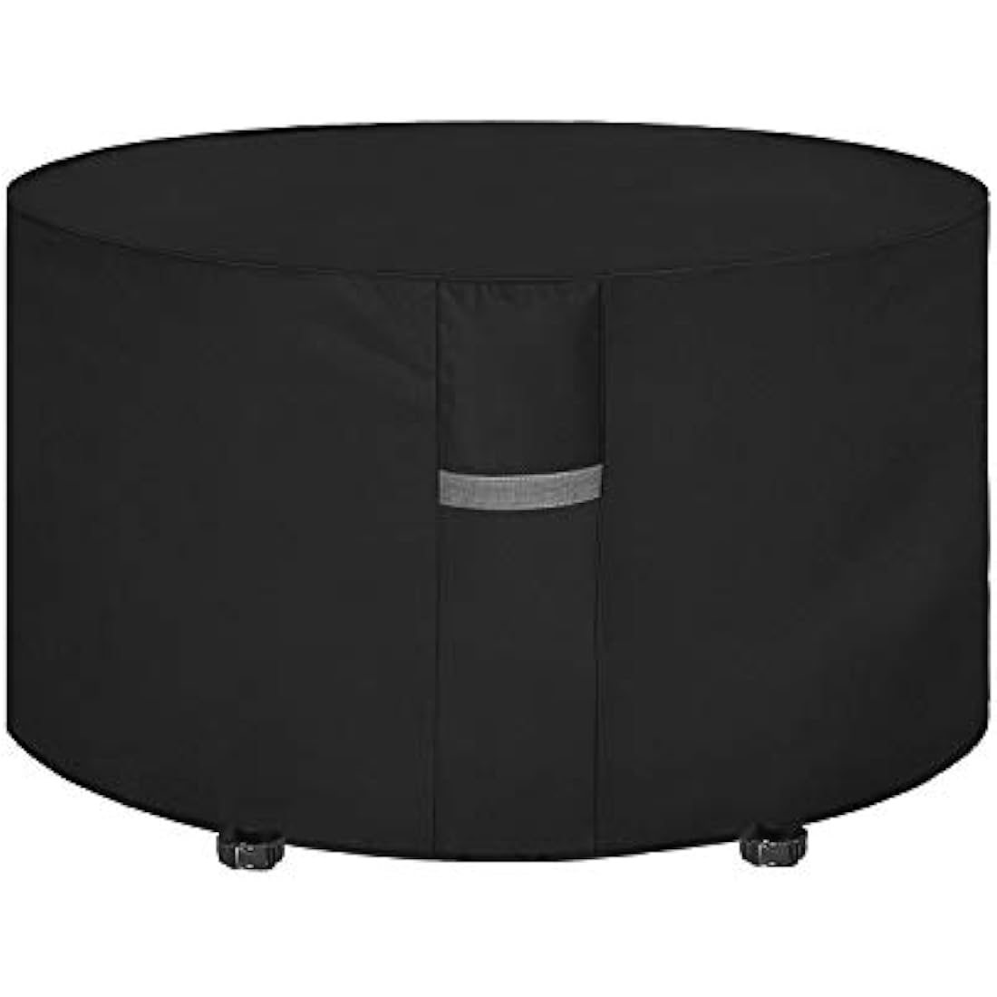 Dokon Garden Furniture Covers Waterproof Heavy Duty 600D Oxford Fabric Garden Table Cover with Air Vent Windproof Anti-UV Outdoor Table and Chairs Covers, Patio Set Cover Round (Ø128x71cm) - Black