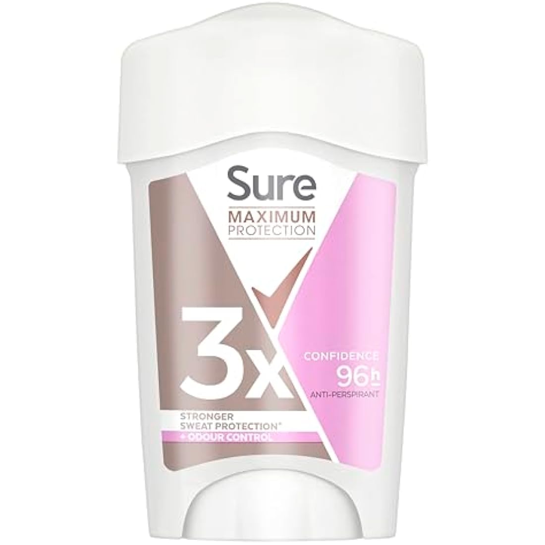 Sure Maximum Protection Confidence Anti-Perspirant Cream Women's Deodorant Stick with 3x stronger* sweat protection for 96 hour sweat and odour protection 6x 45 ml