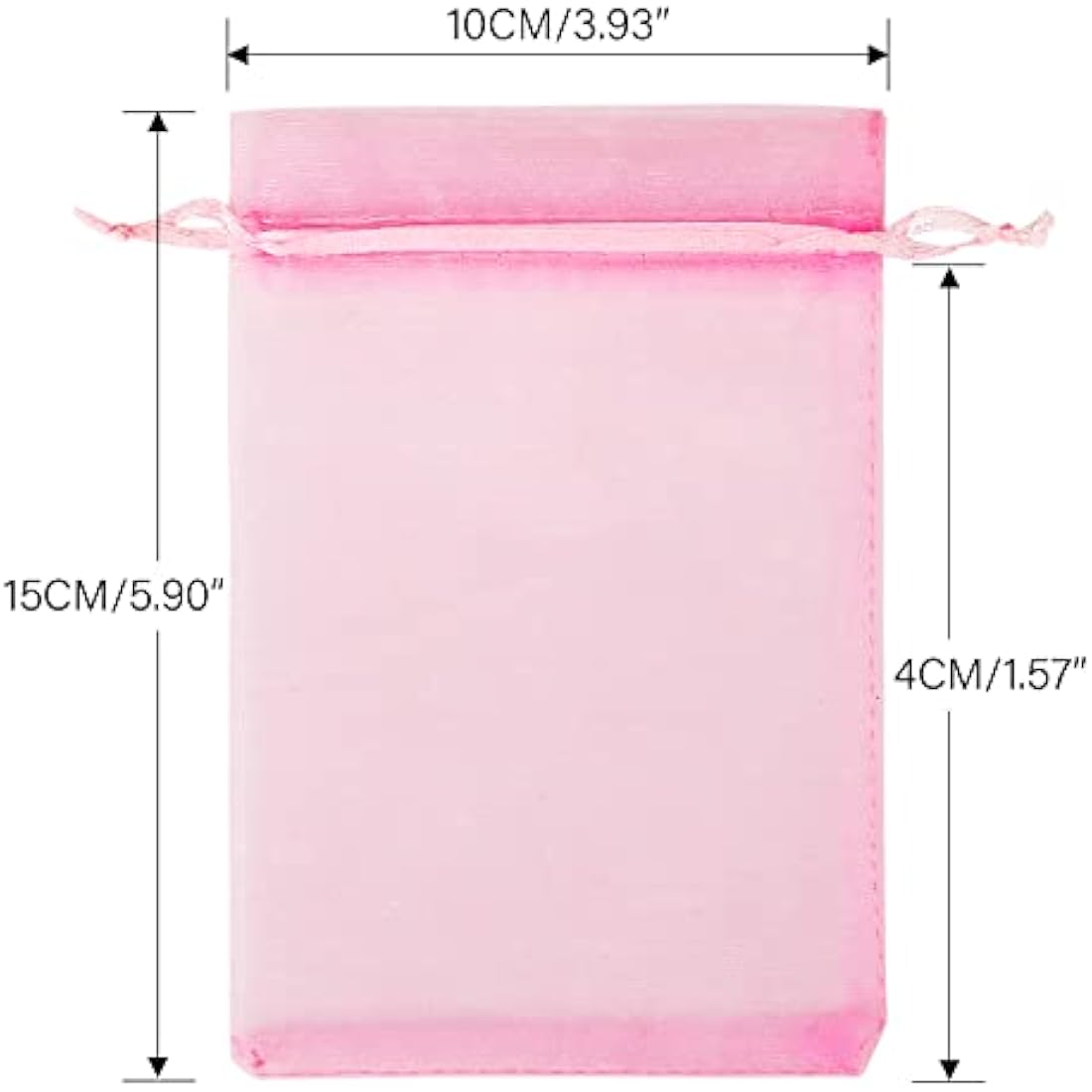 G2PLUS Pink Organza Gift Pouches, 10x15 CM Medium Organza Favour Bags, 100 PCS Wedding Jewelry Bags, Clear Mesh Pouches Perfect for Wedding, Christmas, Birthday, Anniversary