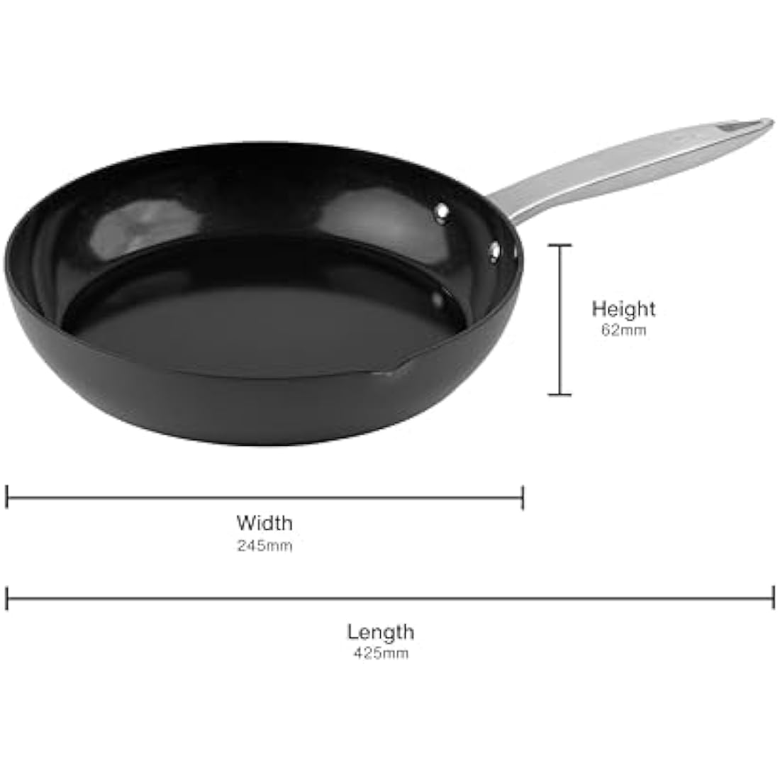 Zyliss Non-Stick Ultimate Pro Ceramic Frying Pan 24cm, PFAS Free, Made from Recycled Aluminium, Easy Clean, Induction Hob Suitable, Oven Safe, 10 Year Guarantee