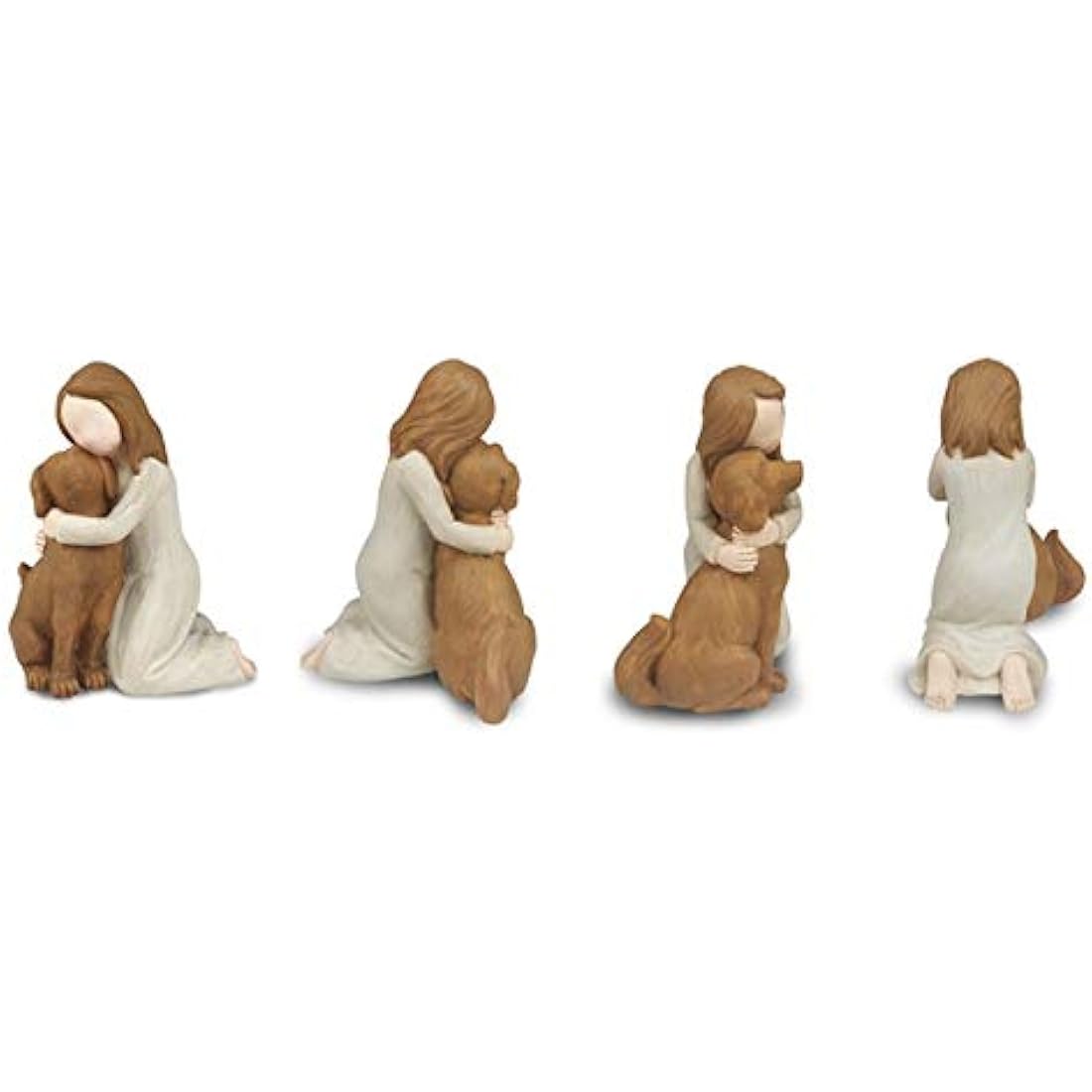 Angel Dog Figurines, Friendship Memorials - Sculpted Hand-Painted Figures for Dog Lovers - Multicolor