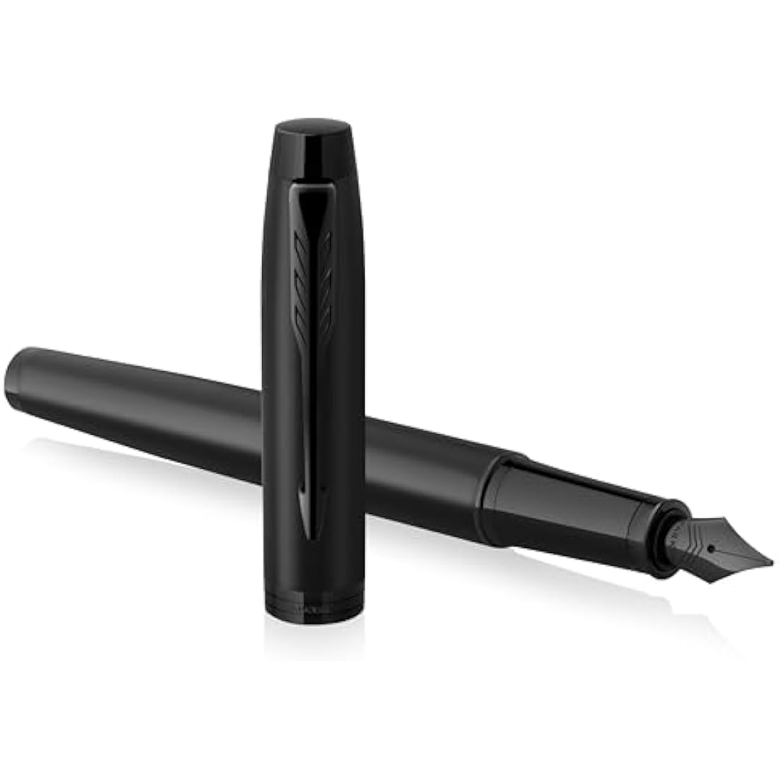 Parker IM Fountain Pen | Matte Black with Black Trim | Medium Point with Blue Ink Cartridge | Gift Box