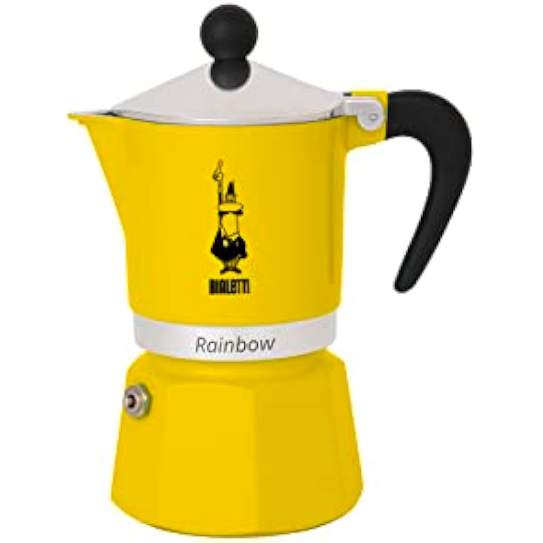 Bialetti Rainbow Caffettiera Colorata, Alluminio, Giallo, 6 Tazze,Yellow,30 x 20 x 15 cm
