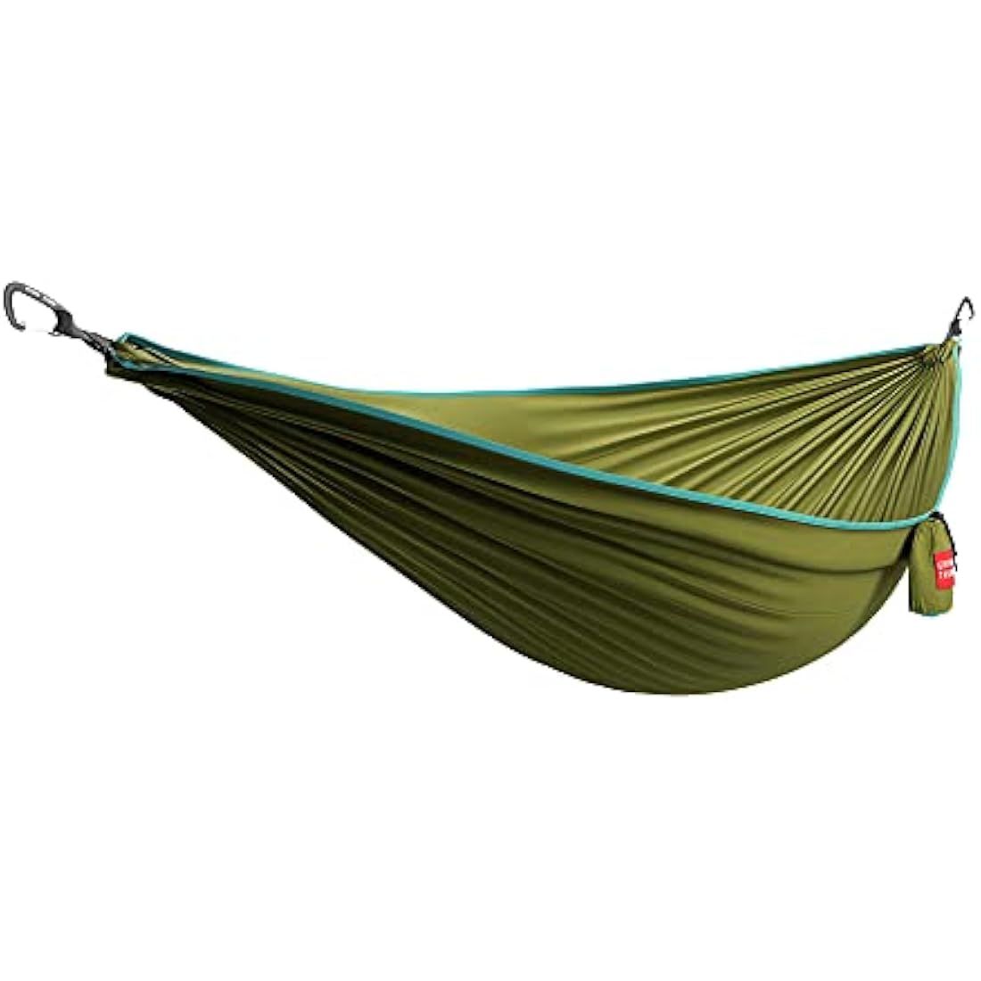 Grand Trunk TrunkTech Double Hammock | Strong, Lightweight & Compact 11' Hammock for Outdoor, Hiking, Backpacking & Travel - Weather-Proof, Ultra-Soft, Reflective Loops, 500lb Capacity (Green/Aqua)