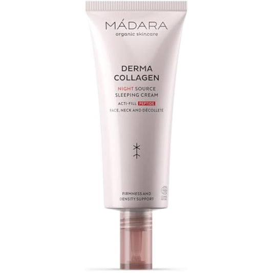 MADARA Organic Skin Care DERMA COLLAGEN Night Source Sleeping Cream – Overnight Hydrating & Firming Cream with Peptides, Algae & Hyaluronic Acid for Anti-Aging & Skin Renewal, 70ml