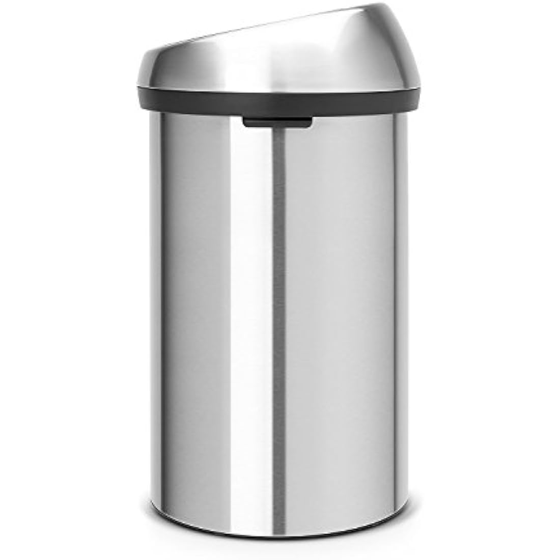 Brabantia 60 Litre Large Kitchen Touch Bin (Matt Steel) Removable Lid, Soft-Touch Open, Easy Clean Rubbish Food Waste Bin