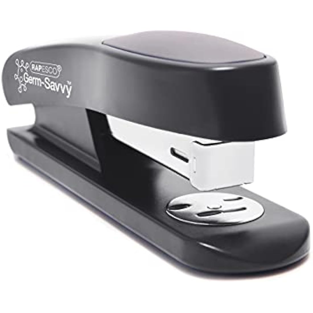 Rapesco 1482 ECO Sting Ray Stapler and 1000 x 24/6 mm Staples, 20 Sheet Capacity, Antibacterial Protection, Black