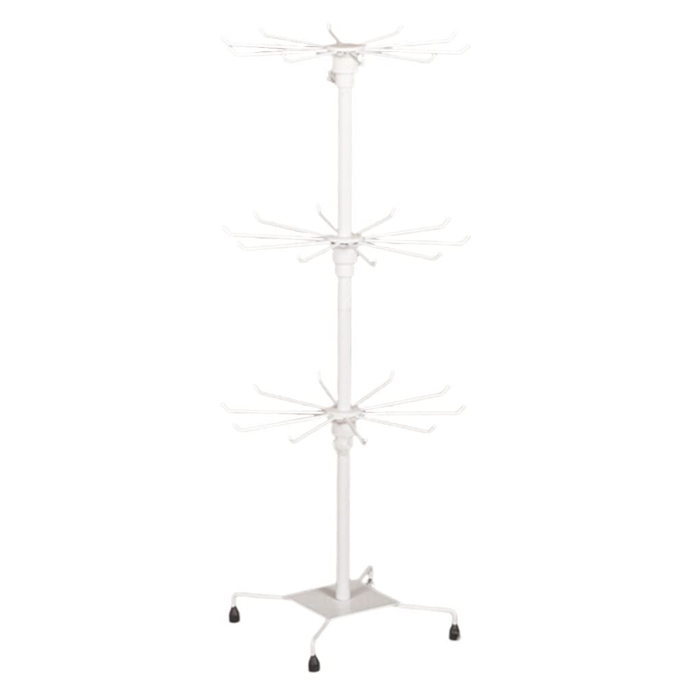 BestAlice 3 Tier Rotating Jewelry Display Holder, Necklace Rack, Fashion Counter Tree Stand, Adjustable Metal Holder