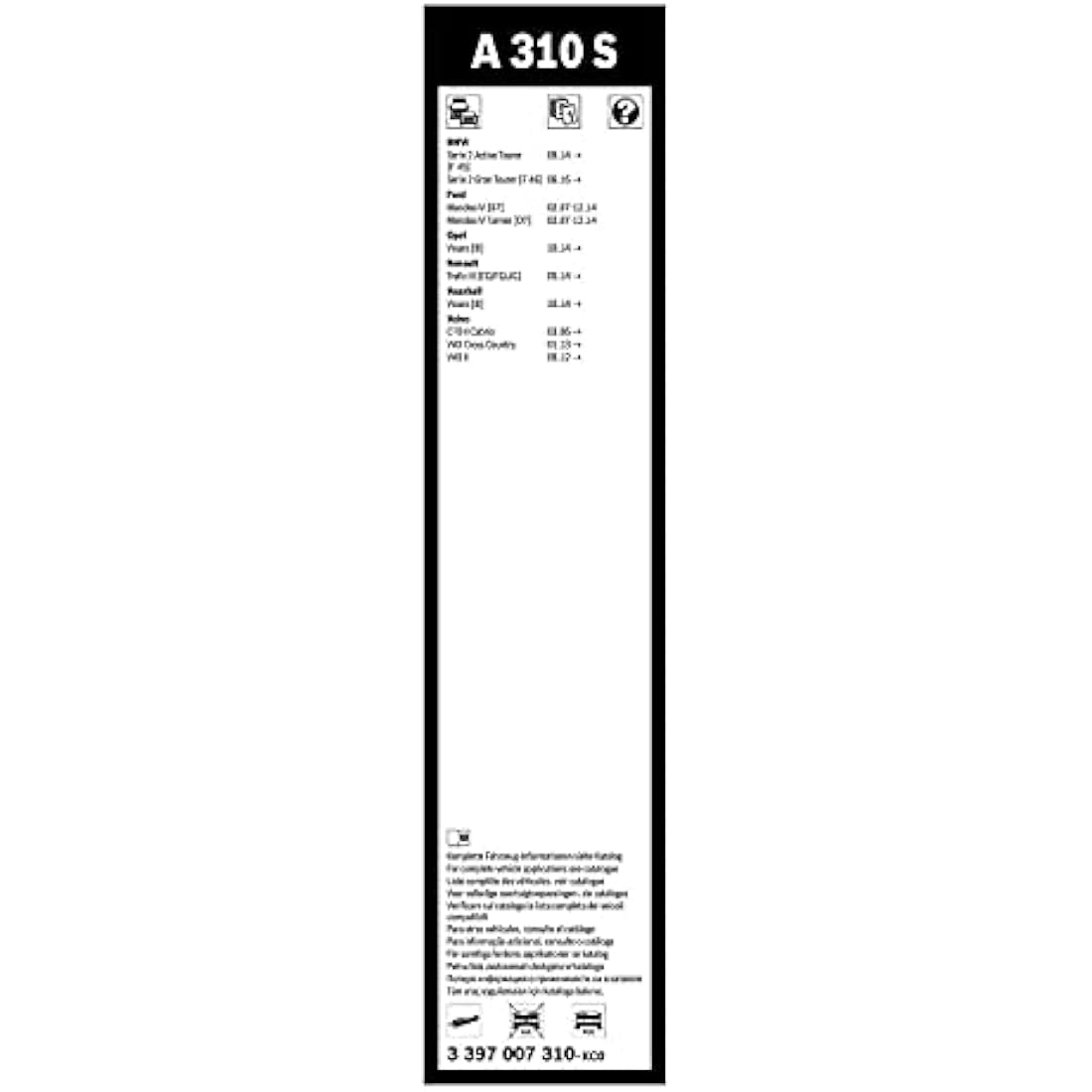 Bosch Wiper Blade Aerotwin A310S, Length: 650mm/475mm − Set of Front Wiper Blades